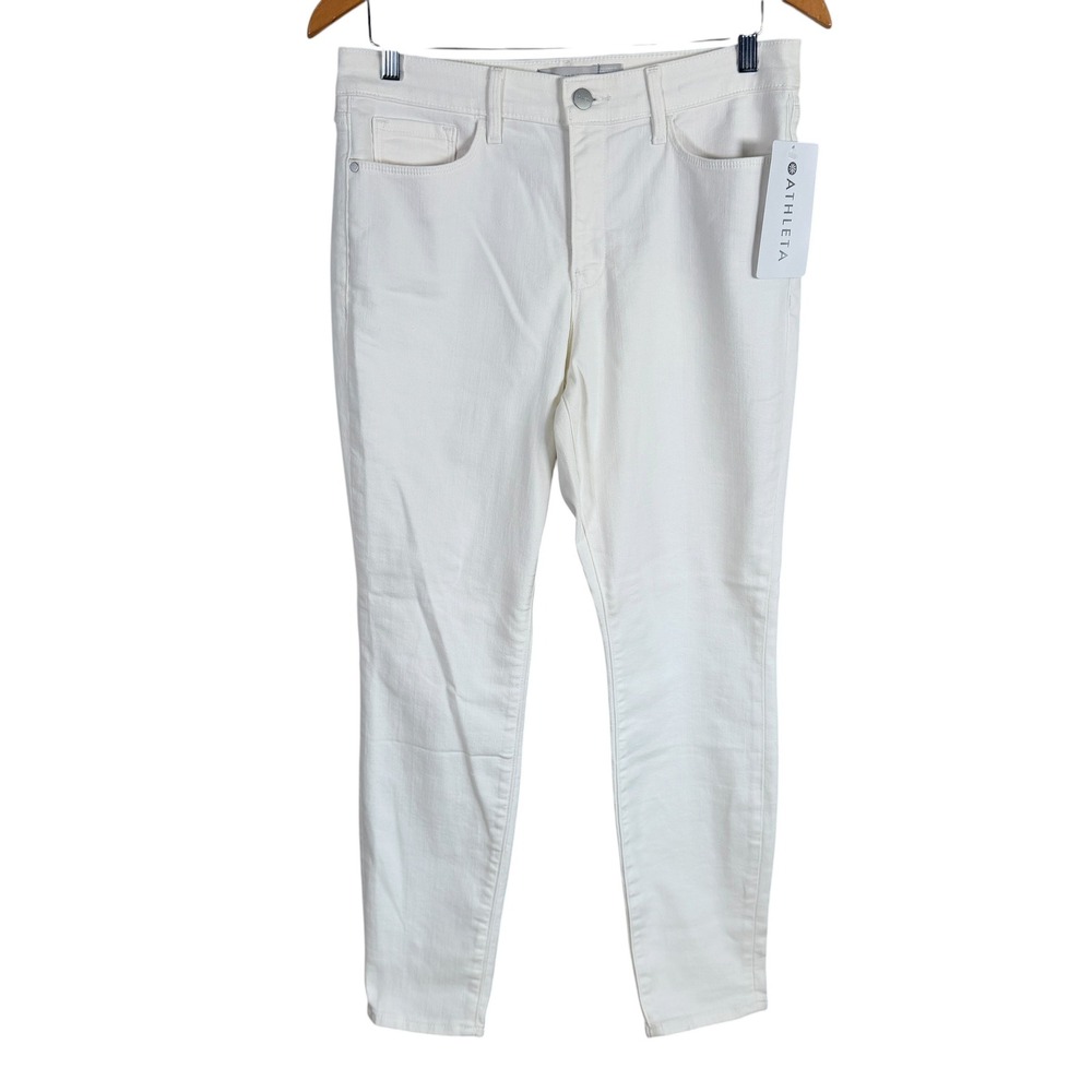 Athleta Sculptek Ultra Skinny Jean Womens 10 Ivory High Rise Performance Stretch